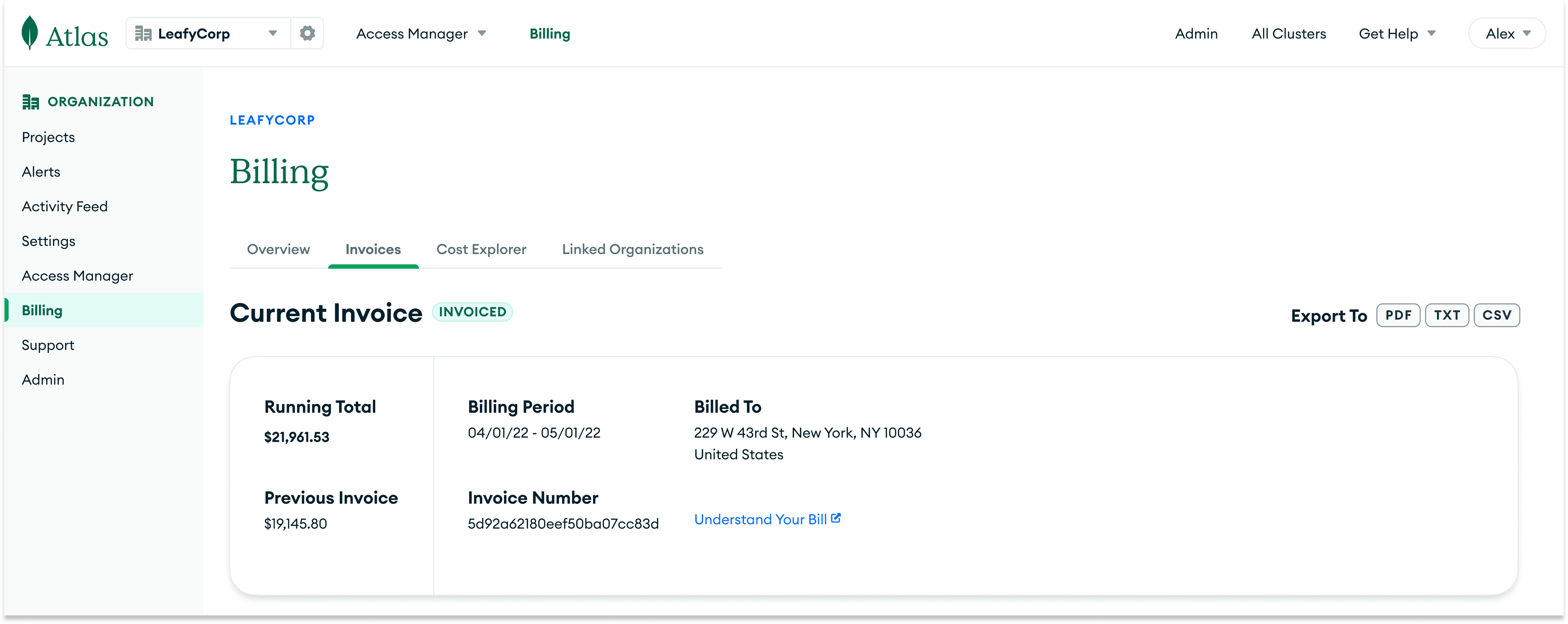 Before: Misleading running total, amount due buried